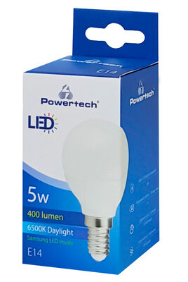 POWERTECH LED Λάμπα Mini Globe E14-006 5W, 6500K, E14, Samsung LED, IC