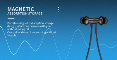 YISON earphones E20 με μαγνήτη, Bluetooth, 12mm, 250mAh, πράσινα