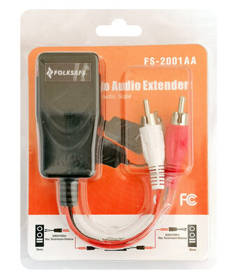 FOLKSAFE audio extender FS-2001AA μέσω καλωδίου RJ45, RCA σε RCA, έως 1000m