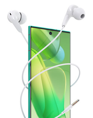 CELEBRAT earphones με μικρόφωνο G26, 3.5mm σύνδεση, Φ10mm, 1.2m, λευκά