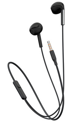 CELEBRAT earphones με μικρόφωνο G28, 3.5mm σύνδεση, Φ10mm, 1.2m, μαύρα