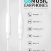 CELEBRAT earphones με μικρόφωνο G8, 3.5mm σύνδεση, Φ14.2mm, 1.2m, λευκά
