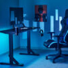 BRATECK gaming γραφείο GMD11-3, ρυθμιζόμενο ύψος, 136x60cm, RGB, μαύρο