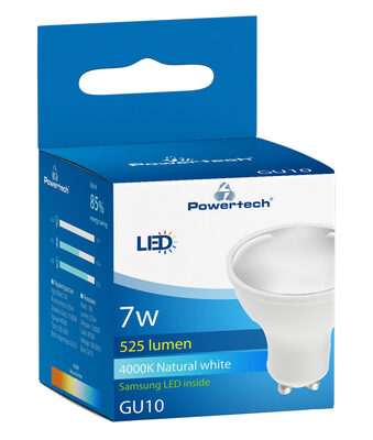 POWERTECH LED λάμπα spot GU10-002, 7W, 4000K, GU10, Samsung LED