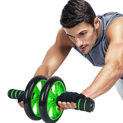 Ρόδα κοιλιακών AB Wheel GYM-0001, μαύρο-πράσινο