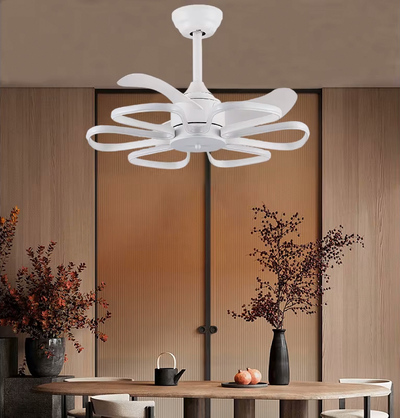 POWERTECH ανεμιστήρας οροφής HLL-0173 με LED φως, 96W, Φ55x35cm, λευκός