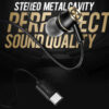 USAMS earphones με μικρόφωνο US-SJ482, USB-C, Φ10mm, 1.2m, πράσινα
