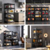 HOME USE μεταλλική ραφιέρα HUH-0198 με 5 ράφια, 90x40x183cm, μαύρη