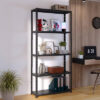 HOME USE μεταλλική ραφιέρα HUH-0200 με 4 ράφια, 75x30x150cm, μαύρη