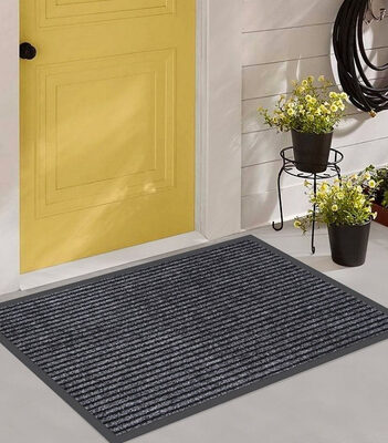 HOME USE πατάκι εισόδου HUH-0208, αντιολισθητικό, 90x60cm, 6mm πάχος, γκρι