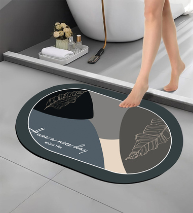 HOME USE πατάκι μπάνιου HUH-0213, αντιολισθητικό, 60x40cm, 3.5mm πάχος, πολύχρωμο