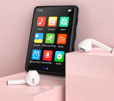 RUIZU MP3 player M7 με οθόνη αφής 2.8", 16GB, ελληνικό μενού, μαύρο
