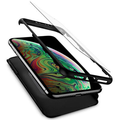 POWERTECH Θήκη Body 360° με Tempered Glass για Huawei Y6/Pro 2019, μαύρη