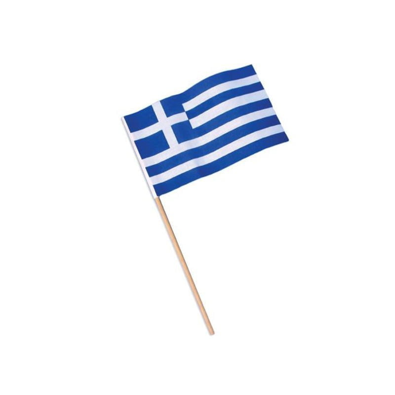 Ελληνική σημαία με ξύλινο κοντάρι 61cm 12τεμ - Greek flag