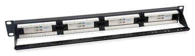 POWERTECH patch panel NETW-0027 για rack 19"/1U, 24 θυρών, CAT 6 UTP, μαύρο
