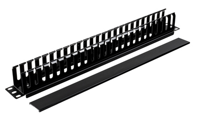 POWERTECH cable management NETW-0029 για rack 19"/1U, πλαστικό, μαύρο