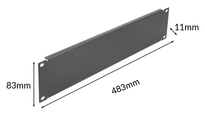 POWERTECH κάλυμμα panel NETW-0033 για rack 19"/2U, μεταλλικό, μαύρο