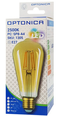 OPTONICA LED λάμπα ST64 1305, 8W, 2500K, E27, 700lm