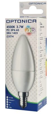 OPTONICA LED λάμπα candle C37 1423, 3.7W, 4500K, E14, 320lm
