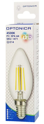 OPTONICA LED λάμπα Candle C35 Filament 1471, 4W, 4500K, E14, 400lm