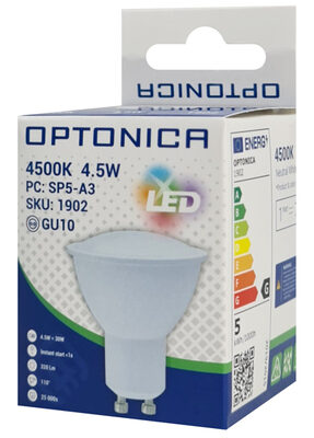 OPTONICA LED λάμπα spot 1902, 4.5W, 4500K, GU10, 320lm