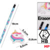 MP σετ ξύλινα μολύβια & γόμα Rainbow PE356-04, εξάγωνα, HB, 5τμχ