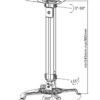 BRATECK βάση projector οροφής PRB-18M, 13.5kg