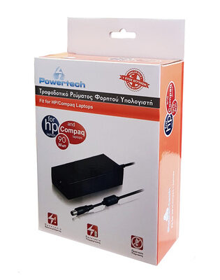 POWERTECH τροφοδοτικό laptop PT-119 για HP, 90W, 18.5V - 4.9A