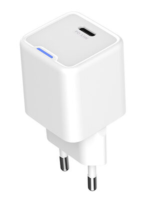 POWERTECH φορτιστής τοίχου PT-1225 με καλώδιο, USB-C, 33W, GaN, λευκός