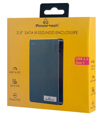POWERTECH θήκη για 2.5" SATA HDD/SSD PT-1231, 5Gbps, μαύρη