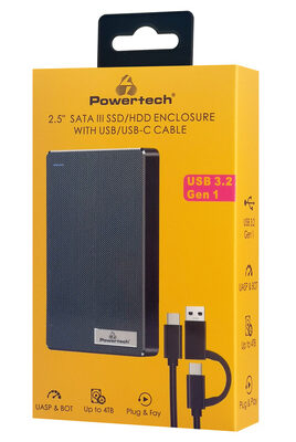 POWERTECH θήκη για 2.5" SATA HDD/SSD PT-1232, 5Gbps, μαύρη