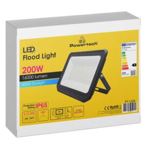 POWERTECH LED προβολέας PT-1259, 200W, 4000K, 16000lm, IP65