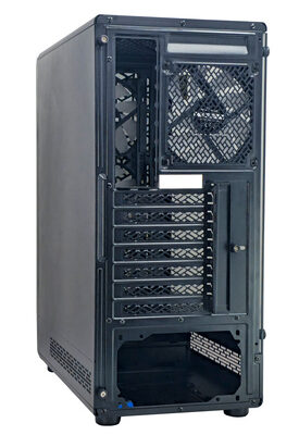 POWERTECH Gaming PC Case PT-1309, tempered glass, 4x ARGB fan, ATX, 340x200x436mm, μαύρο
