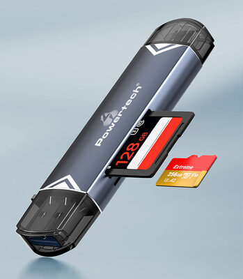 POWERTECH card reader PT-1343 για SD & micro SD, USB 3.2, 5Gbps, γκρι