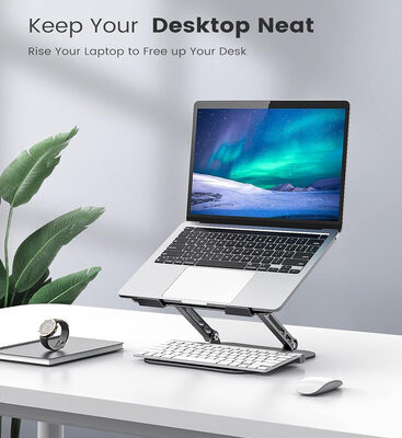 POWERTECH επιτραπέζια βάση για laptop/tablet PT-1354 έως 18.3", foldable, μαύρη