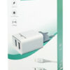 POWERTECH φορτιστής τοίχου PT-777, καλώδιο Lightning, 2x USB 2.1A, λευκό