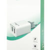 POWERTECH φορτιστής τοίχου PT-778, 2x USB, 2.1A, λευκός