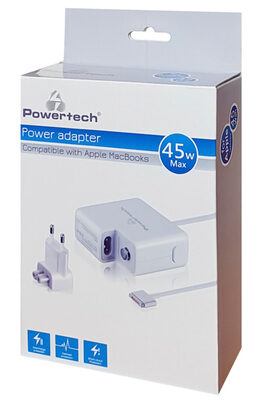 POWERTECH τροφοδοτικό laptop PT-836 για Apple Macbooks, 45W, λευκό
