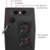 POWERTECH UPS Line Interactive PT-850LCD με οθόνη, 850VA, 510W, 2x Schuko, 2x RJ45/RJ11