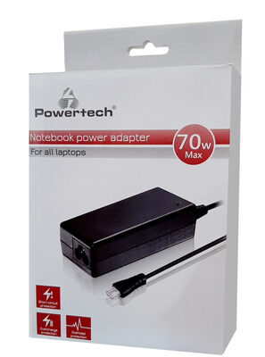 POWERTECH Φορτιστής laptop PT-854, Universal, 70W, χωρίς βύσματα, 1.5m