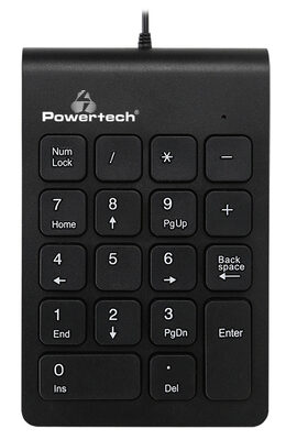 POWERTECH ενσύρματο αριθμητικό πληκτρολόγιο PT-938, USB, μαύρο