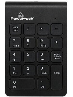 POWERTECH ασύρματο αριθμητικό πληκτρολόγιο PT-939, 2.4GHz, μαύρο