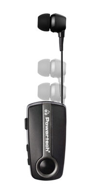 POWERTECH earphone Klipp 2 PT-998 multipoint, Bluetooth 5.1, USB-C, γκρι