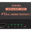 POWERTECH HDMI splitter PTH-048, 4 σε 1, 4K/60Hz, μαύρο