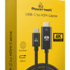 POWERTECH καλώδιο USB-C σε HDMI PTR-0137, 4K/60Hz, 10.2Gbit/s, 1m, μαύρο