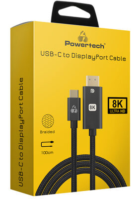 POWERTECH καλώδιο USB-C σε DisplayPort PTR-0138, 8K/120Hz, 1m, μαύρο