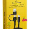 POWERTECH καλώδιο USB & USB-C σε USB-C PTR-0158, PD 60W, copper, 1.5m, μαύρο