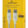 POWERTECH καλώδιο USB-C PTR-0183, 60W, 480Mbps, 1m, λευκό