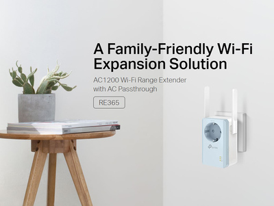 TP-LINK WiFi range extender RE365 με Passthrough, AC1200 1200Mbps, Ver. 3.0