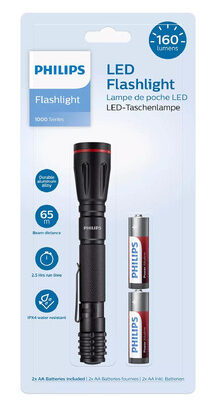 PHILIPS φορητός φακός LED SFL1001P-10, 1000 series, 160lm, μαύρος